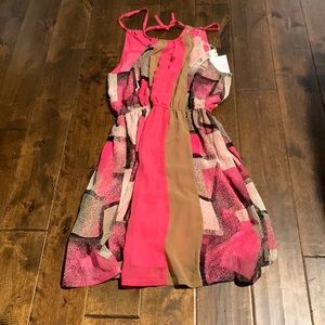 New, Ya Los Angeles Boutique, sleeveless pink and gray dress
